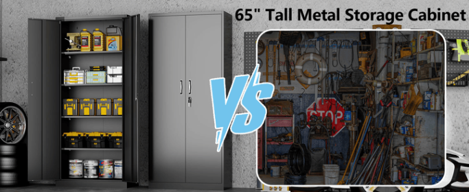 Kitchen Storage Cabinet, Metal Pantry Cabinet with Flip-up Doors, Microwave Stand with Drawer and Shelves