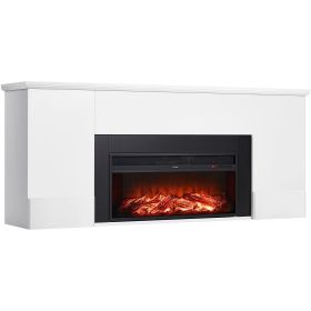 VEVOR 75 inch Freestanding Fireplaces, 1500W 5120BTU Fake Electric Fireplace Stove Heater with Mantel, Overheating Protection, Adjustable Flames