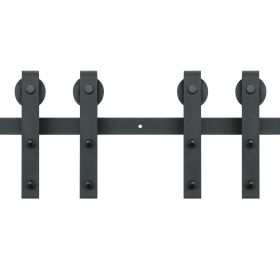 VEVOR 8FT Sliding Barn Door Hardware Kit, 330LBS Heavy Duty Barn Door Track Kit for Double Doors