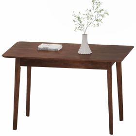 HOMCOM 47.2" Rectangle Dining Table for 4, Mid-Century Modern Kitchen Table with Rubber Wood Legs for Dining Room, Walnut