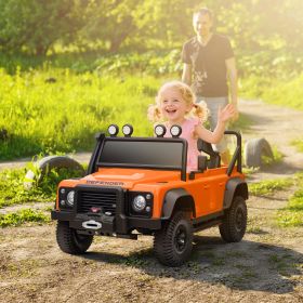 Electric Car For Remote Control, Dual Motors, Spring Suspension, LED Lights, Orange (Color: orange)