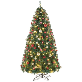 10ft Automatic Tree Structure PVC Material 1200 Lights Warm Color with Colorful 10 Modes with Remote Control 5090 Branches Christmas Tree Green (Color: Green)