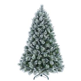 4FT Snow Flocked Christmas Tree Premium Artificial Christmas Tree With 404 Mixed PE Leaves & Tips, Small Realistic Full Pine Unlit Faux Xmas Tree (Option: 4ft)