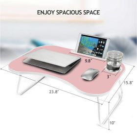 Laptop Stand for Bed ,Portable Lap Desk,23.8"*15.8"*10" (Color: Pink)
