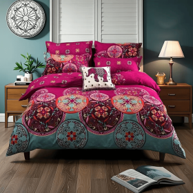3pcs duvet cover set queen (duvet cover*1+Pillowcase*2) Extremely diverse styles (Style: Boho)